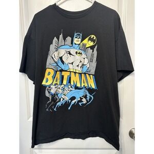 DC Comics Men's Batman T Shirt XL Black Graphic Print‎ Short Sleeves Streetwear